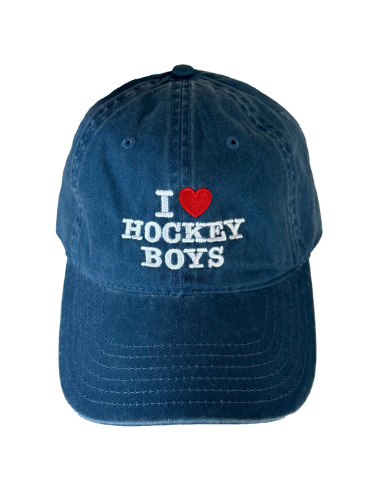 I Love Hockey Boys Dad Hat