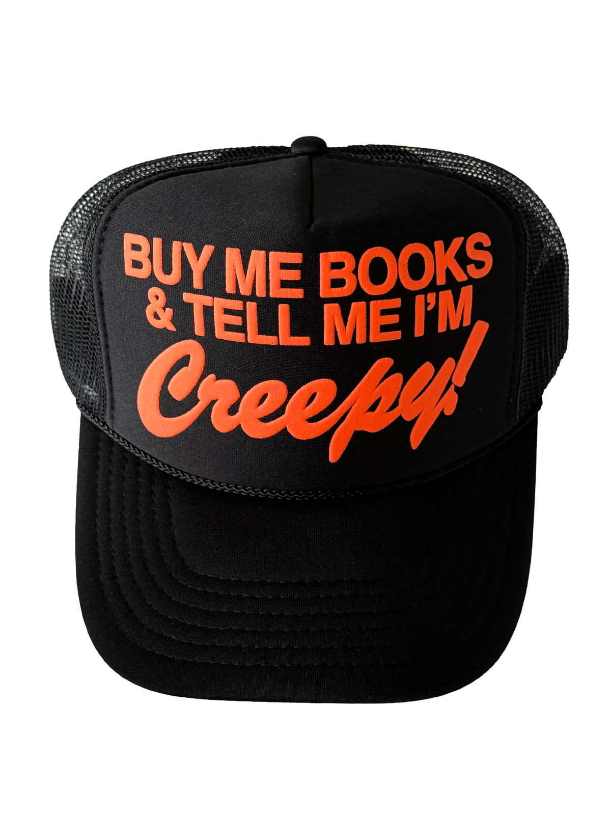 RESTOCKED - Buy Me Books Creepy Trucker Hat
